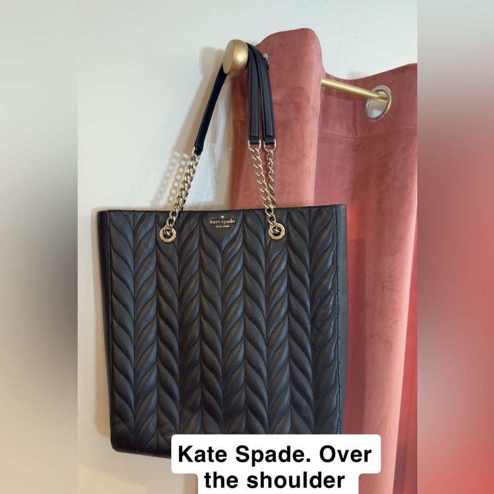 kate spade Black Quilted Leather Chain-Handle Tote